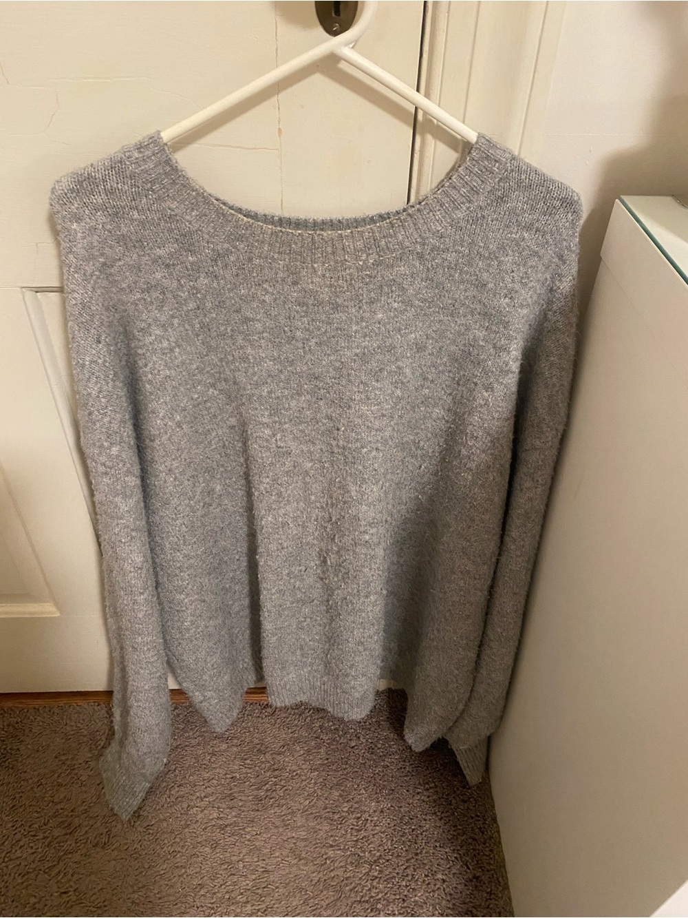 Princess Polly Light Gray Oversized Crewneck Sweater